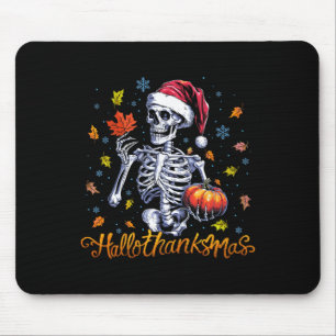 Lustiger Skelett Halloween Frohe Weihnachten Fröhl Mousepad