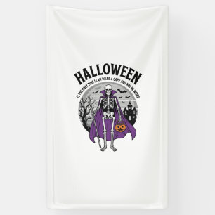 Lustiger Skelett Halloween-Umhang Zitat Vintage-De Banner