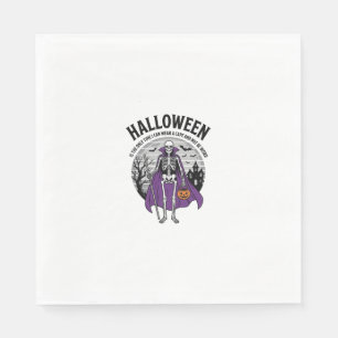 Lustiger Skelett Halloween-Umhang-Zitat Vintage-De Serviette