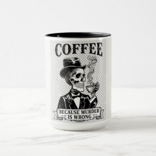 Lustiger Skelett-Kaffee wegen Mord ist falsch Tasse