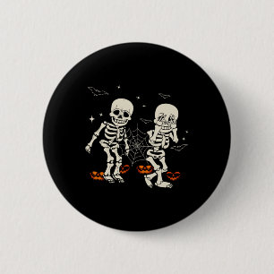 Lustiger Skelett-Kinder-Griddy-Tanz Halloween-Stre Button