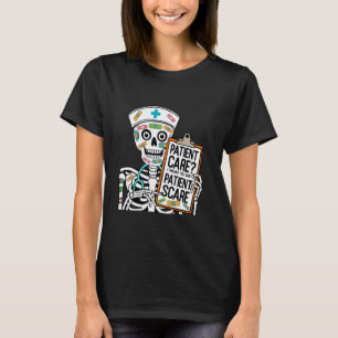 Lustiger Skelett-Krankenschwester-Patient-Erschrec T-Shirt