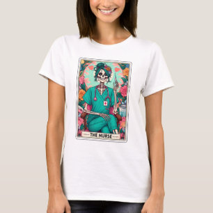 Lustiger Skelett-Krankenschwester-Tarot T-Shirt