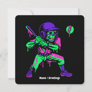 Lustiger Skelett-Schlag-Eis-Tropf-Baseball Einladung