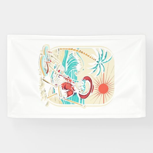 Lustiger Skelett Sommer Banner (Horizontal)