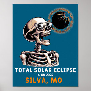 Lustiger Skelett-Sonnenfinsternis Silva Missouri Poster