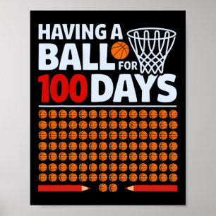 Lustiger Skelett-Tee für den 100. Schultag Poster