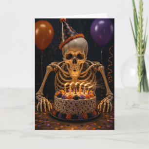 Lustiger Skelett wird älter Geburtstag Halloween Karte