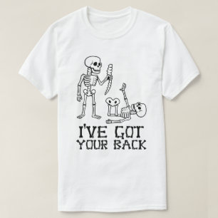 Lustiger Skelett-Witz „Ich halte dir den Rücken fr T-Shirt