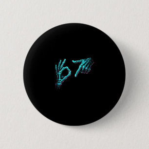 Lustiger Skeletthand-Meme 67 Gen Alpha Halloween S Button