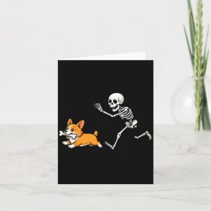 Lustiger Skelettjäger Corgi Halloween Hundemutter  Karte