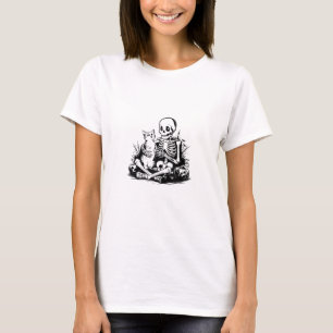 Lustiger Skelettkatze Schädel Kätzchen Süße Katze T-Shirt