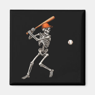Lustiger Skelettschlagmann Baseballspieler Männer Magnet