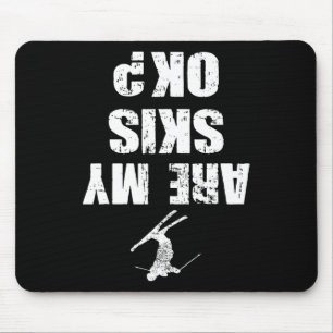 Lustiger Ski-T-Shirt abgenutzt Skifahren Winterspo Mousepad