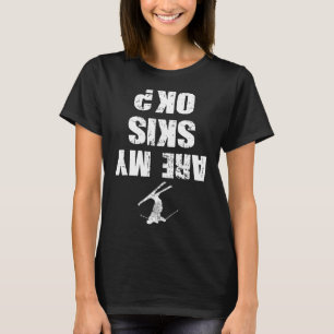 Lustiger Ski-T-Shirt abgenutzt Skifahren Winterspo T-Shirt