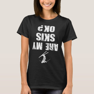 Lustiger Ski-T-Shirt abgenutzt Skifahren Winterspo T-Shirt