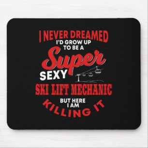 Lustiger Skilift-Mechaniker-Kostüm Skifahren Sesse Mousepad