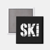 Lustiger Skispruch abgenutzter Outdoor-Witz Männer Magnet (Vorderseite/Rückseite)