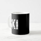 Lustiger Skispruch bedruckter Outdoor-Witz Männer Kaffeetasse (Vorderseite Links)