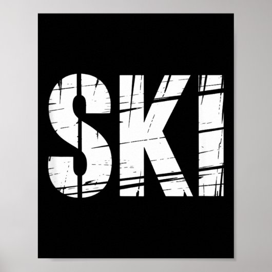 Lustiger Skispruch bedruckter Outdoor-Witz Männer  Poster (Vorne)