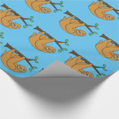 Lustiger Sloth-Cartoon Geschenkpapier (Ecke)