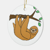 Lustiger Sloth-Cartoon Keramik Ornament (Links)