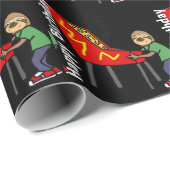 Lustiger Sloth, der Flipperautomat-Cartoon spielt Geschenkpapier (Rolleneckpunkt)