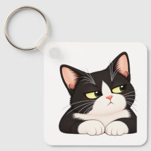 Lustiger Smoking-Katze-Schlüsselanhänger – Süßes G Schlüsselanhänger