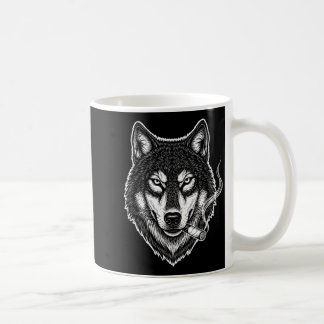 Lustiger Smoking-Wolf-Meme Vintage-Zigarettendesig Kaffeetasse