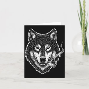 Lustiger Smoking Wolf Meme Vintage Zigarettendesig Karte