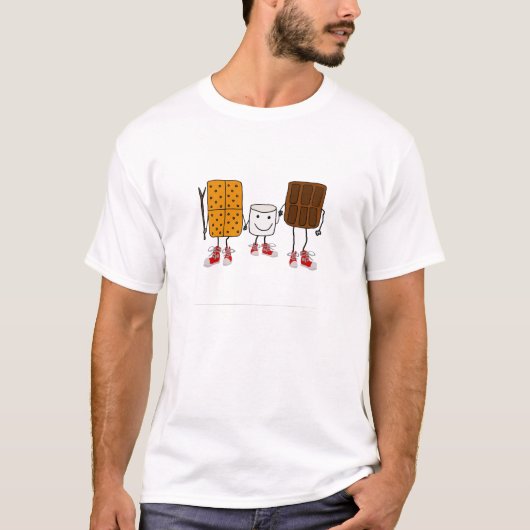 Lustiger Smores Charakter-Cartoon T-Shirt (Vorderseite)