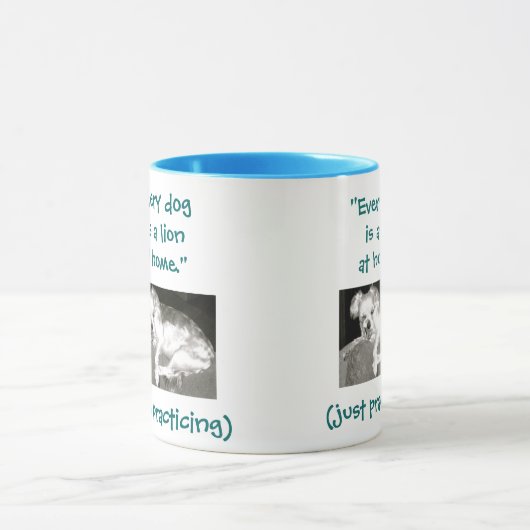 Lustiger Snarly Hundelöwe-Blick Tasse (Zentrum)