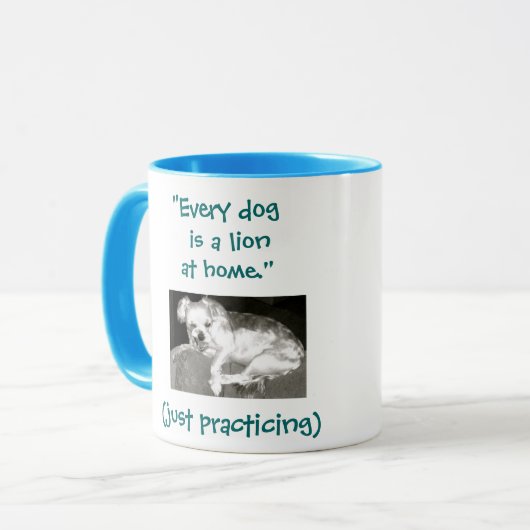 Lustiger Snarly Hundelöwe-Blick Tasse (Vorderseite Links)