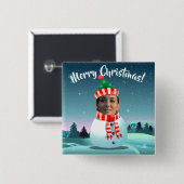 Lustiger Snowman besonders angefertigt mit Ihrem Button (Vorne & Hinten)