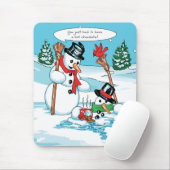 Lustiger Snowman mit heiße Schokoladen-Cartoon Mousepad (Mit Mouse)