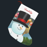 Lustiger Snowman-Vater mit Schwarzes geglaubtem Kleiner Weihnachtsstrumpf<br><div class="desc">Der Name des Gebrauchsvatis,  zum dieses lustigen WeihnachtsStrumpfs zu personifizieren,  der einen niedlichen Snowman mit Schwarzem kennzeichnet,  glaubte Spitzenhut,  um ihn wissen zu lassen,  dass er auf Sankt netter Liste ist!</div>