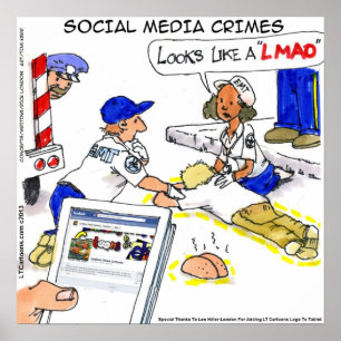 Lustiger Social-Media-Vergehen-Plakat Poster