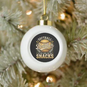 Lustiger Softball-Bruder Snacks Sport Keramik Kugel-Ornament