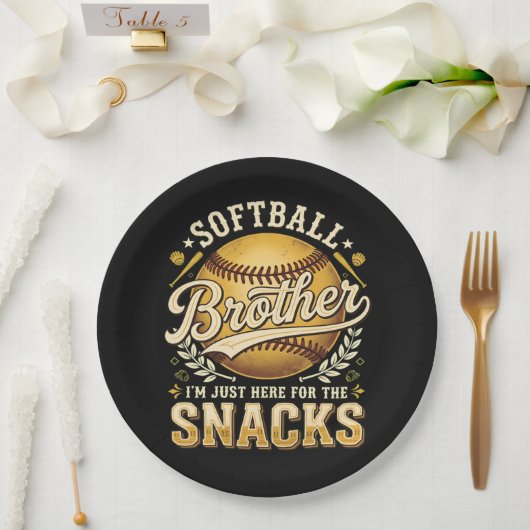 Lustiger Softball-Bruder Snacks Sport Pappteller (Hochzeit)