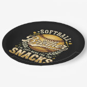 Lustiger Softball-Bruder Snacks Sport Pappteller (Schrägansicht)