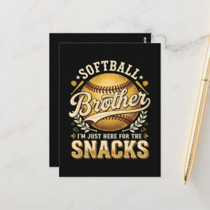 Lustiger Softball-Bruder Snacks Sport Postkarte