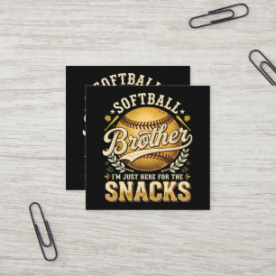 Lustiger Softball-Bruder Snacks Sport Quadratische Visitenkarte