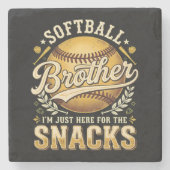 Lustiger Softball-Bruder Snacks Sport Steinuntersetzer (Vorderseite)