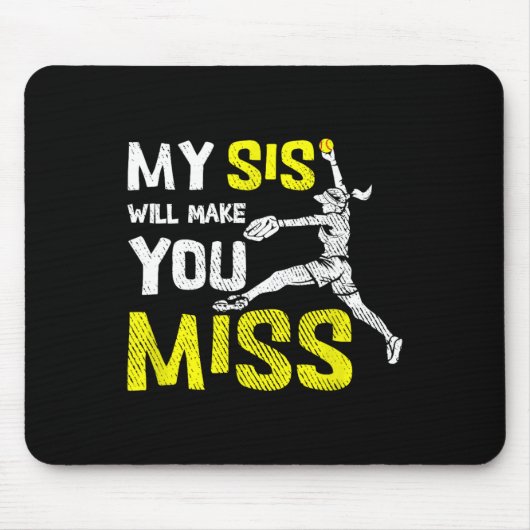 Lustiger Softball-Werfer Mein Bruder Wird Dich Ver Mousepad (Vorne)