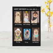 Lustiger Sohn-Geburtstag Karte (Gelbe Blume)