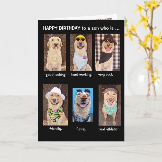 Lustiger Sohn-Geburtstag Karte (Gelbe Blume)