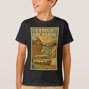 Lustiger Sommer Bigfoot Familienurlaub Alien Nessi T-Shirt
