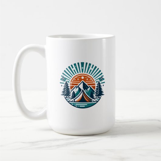 lustiger Sommer Camping Kaffeetasse (Links)