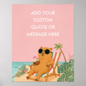 Lustiger Sommer Capybara Strand - Erstelle Deinen Poster (Vorne)