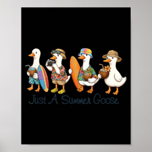 Lustiger Sommer Gans Strand Ente Surfen Urlaub süß Poster